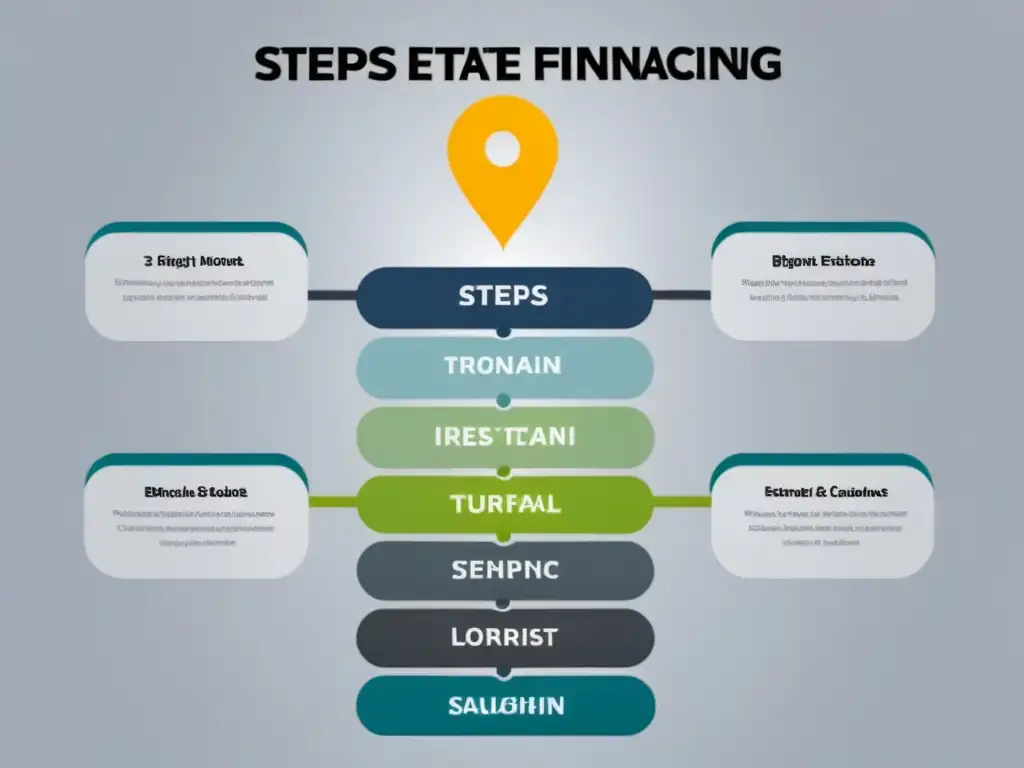 Infografía detallada: adapta a regulaciones inmobiliarias Guía moderna de normativas financiamiento inmobiliario: flujo de pasos con iconos y colores, diseño profesional