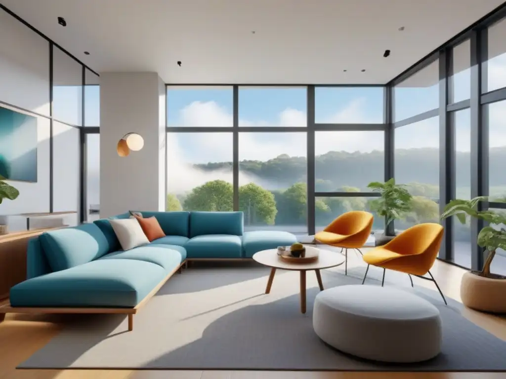 Espacio de coliving ultradetallado para Generation Z Un moderno espacio de convivencia con diseño flexible, muebles multifuncionales y tecnología inteligente