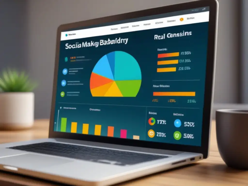 Un moderno panel de control de marketing digital para profesionales inmobiliarios