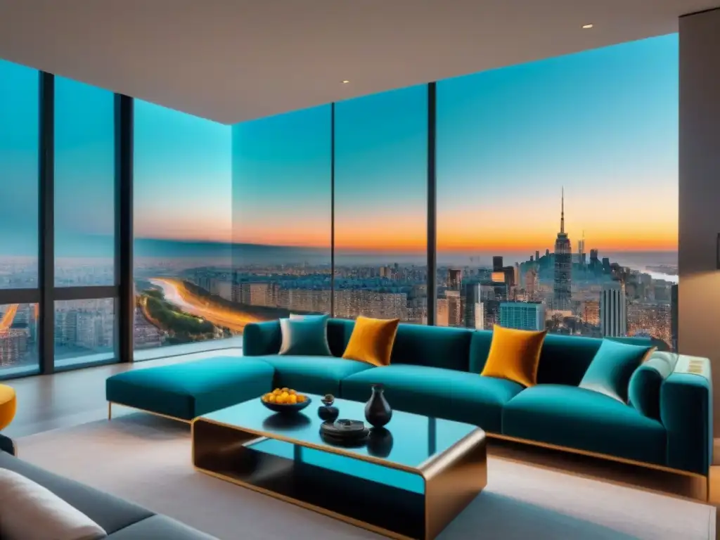 Lujo urbano: Apartamento moderno de ensueño en 8k Un oasis de lujo en un apartamento moderno con ventanales y vistas urbanas