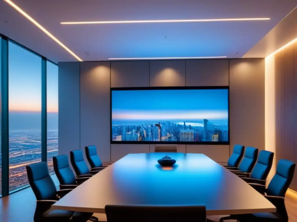 Oficina inmobiliaria ultramoderna con tecnología de vanguardia Oficina inmobiliaria moderna y eficiente con tecnología avanzada y profesionales trabajando