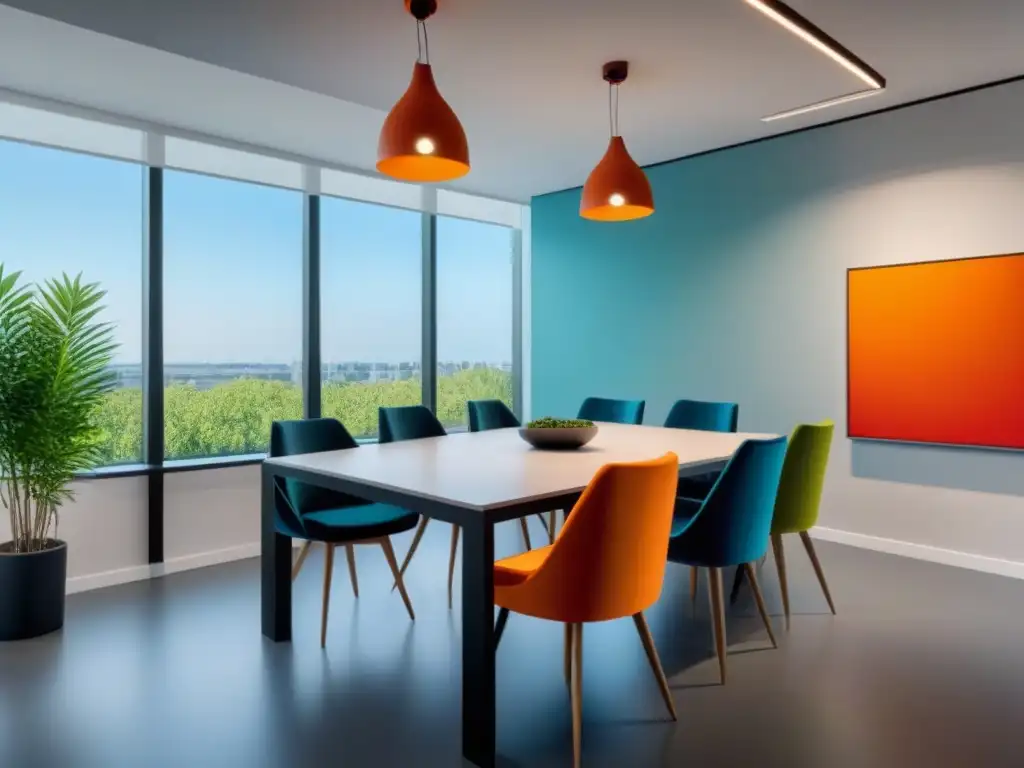 Oficina inmobiliaria moderna y exitosa Oficina inmobiliaria moderna con paleta de colores sofisticada