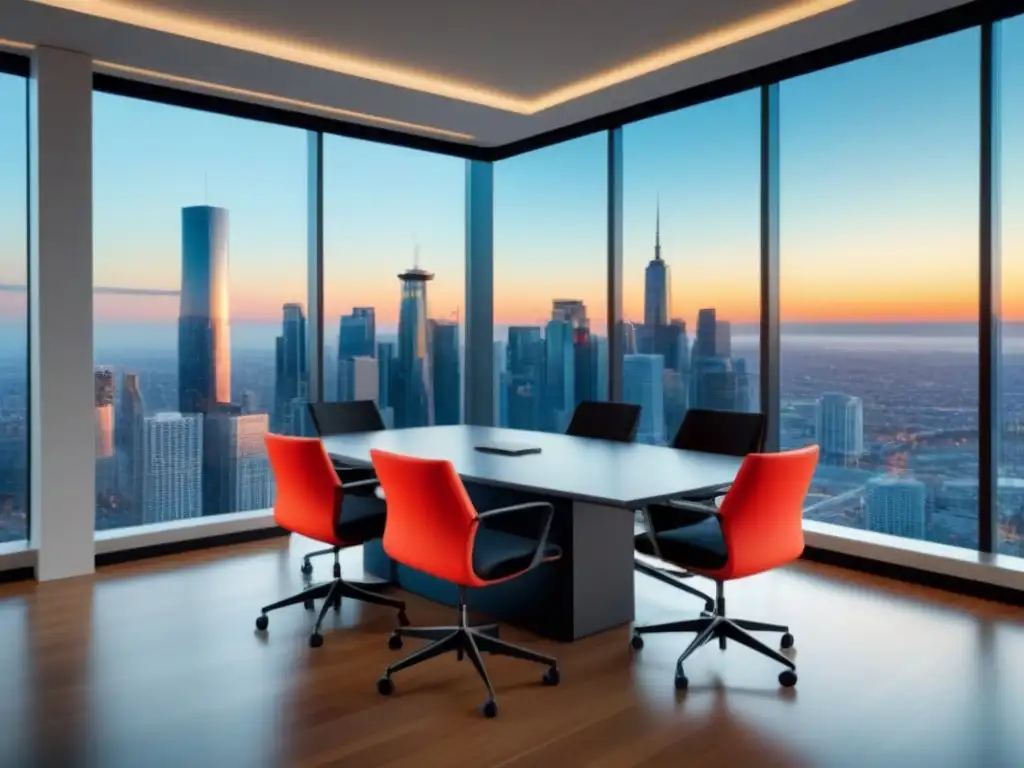 Oficina moderna de lujo con vista a la ciudad y tecnología de vanguardia Oficina moderna de lujo con vista a la ciudad y equipamiento para sindicación inmobiliaria para inversores