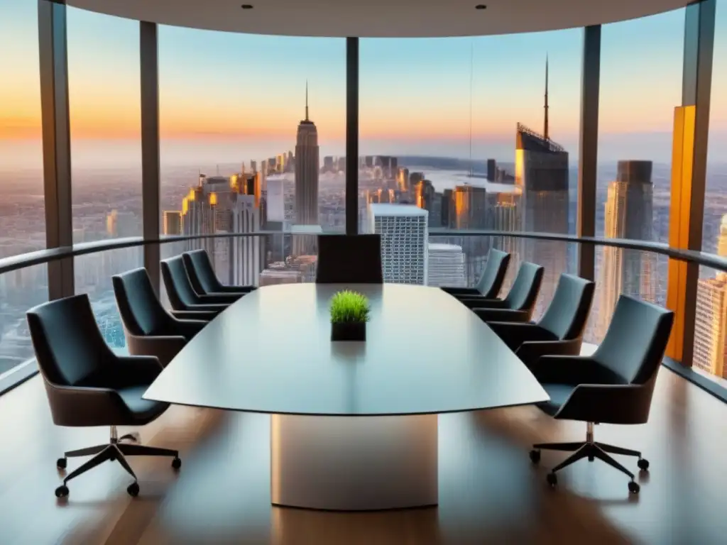 Oficina de lujo con vista espectacular y profesionales innovadores Oficina moderna de lujo con vista a la ciudad