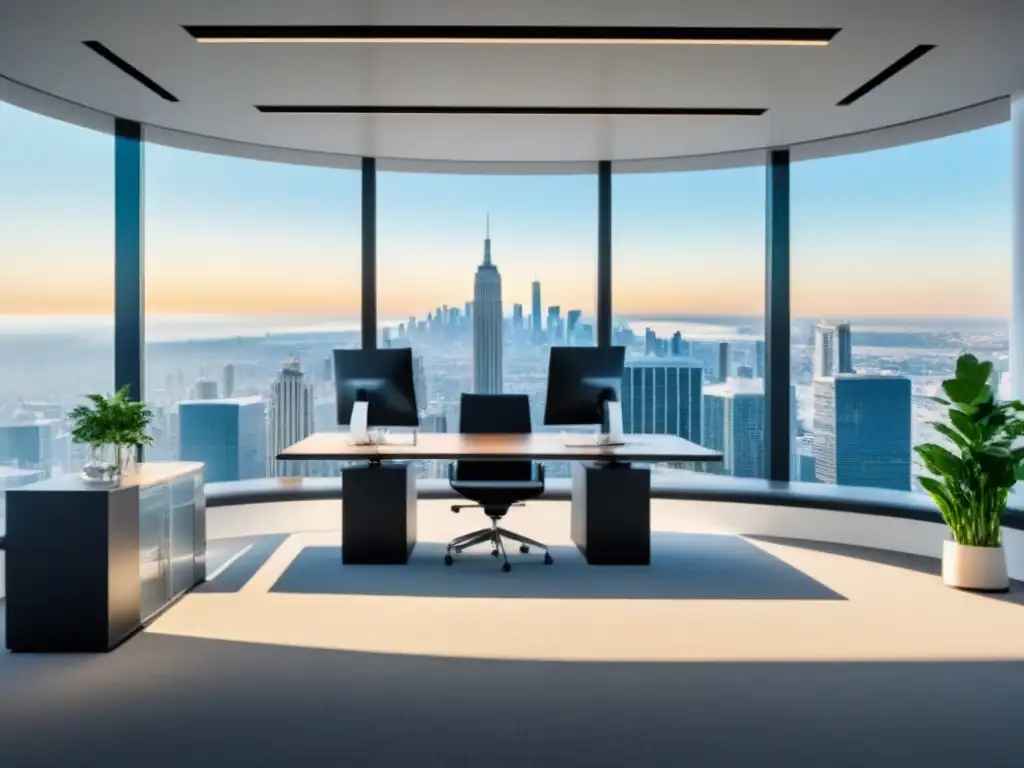 Oficina moderna con vista panorámica para agencia de marketing inmobiliario Oficina moderna con vista panorámica, tecnología de punta y ambiente profesional para Publicidad en Facebook para inmobiliarias