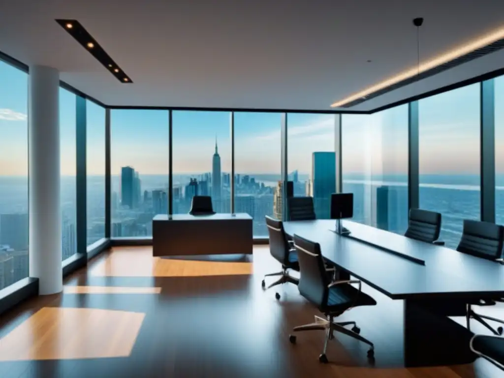 Oficina de seguros moderna con vista panorámica de la ciudad Oficina de seguros moderna con vista panorámica de la ciudad: importancia del seguro inmobiliario