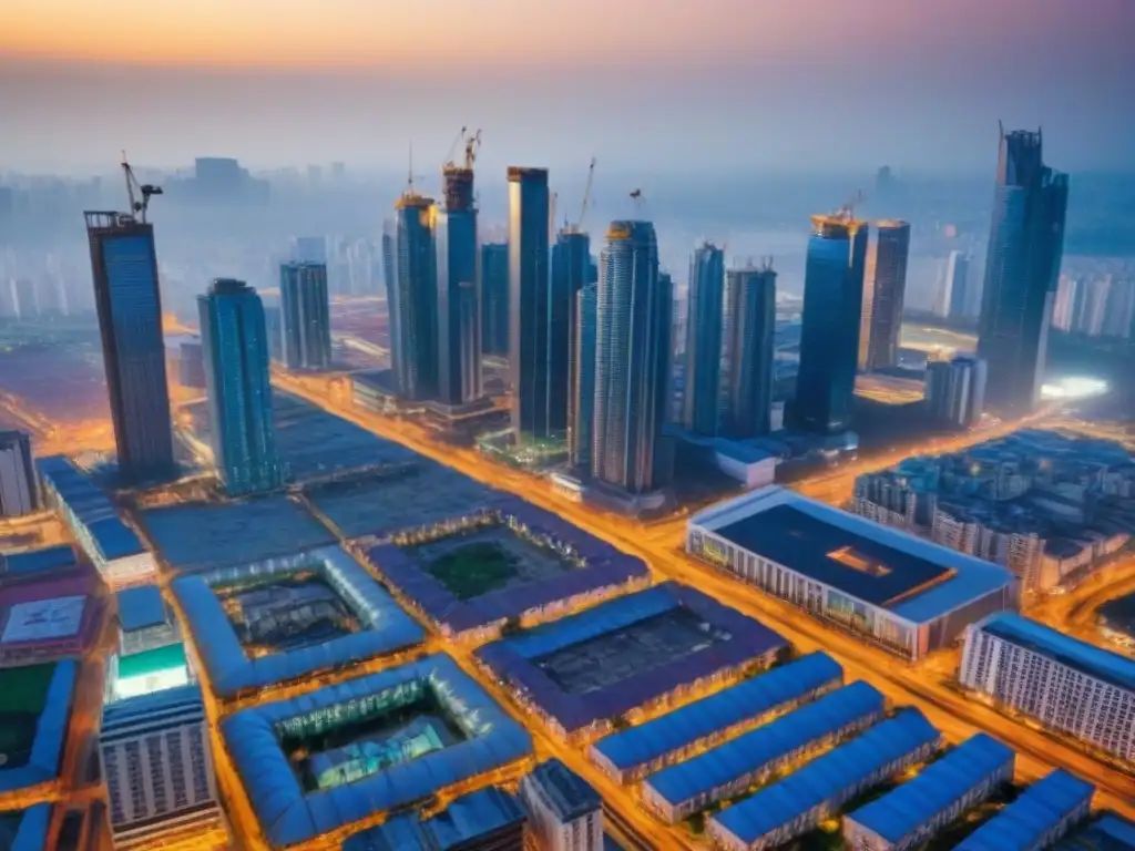 Metrópolis vibrante: modernidad y tradición en ciudad emergente Oportunidades de inversión en mercados inmobiliarios emergentes con mezcla de arquitectura moderna y tradicional en bulliciosa ciudad en desarrollo
