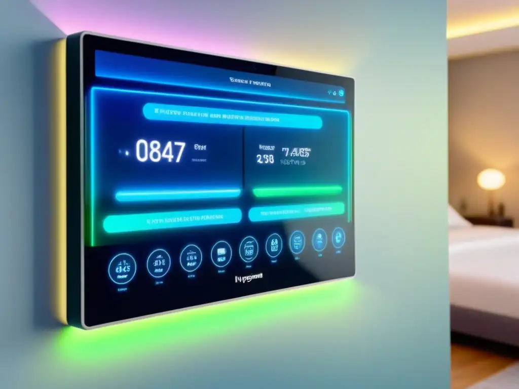 Panel de control inteligente para pagos inmobiliarios con IA avanzada Panel de control de hogar inteligente futurista con IA en seguimiento de pagos inmobiliarios