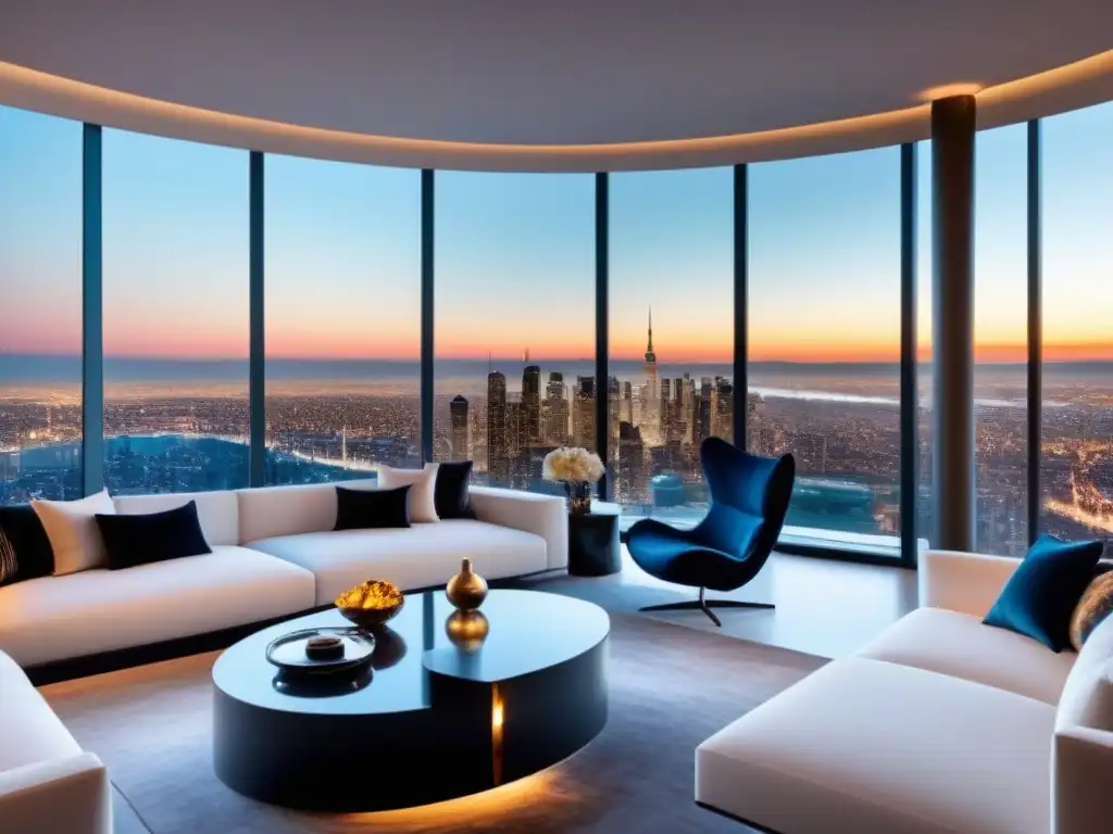 Penthouse de lujo con vistas a la ciudad Un penthouse moderno de lujo con vista a la ciudad