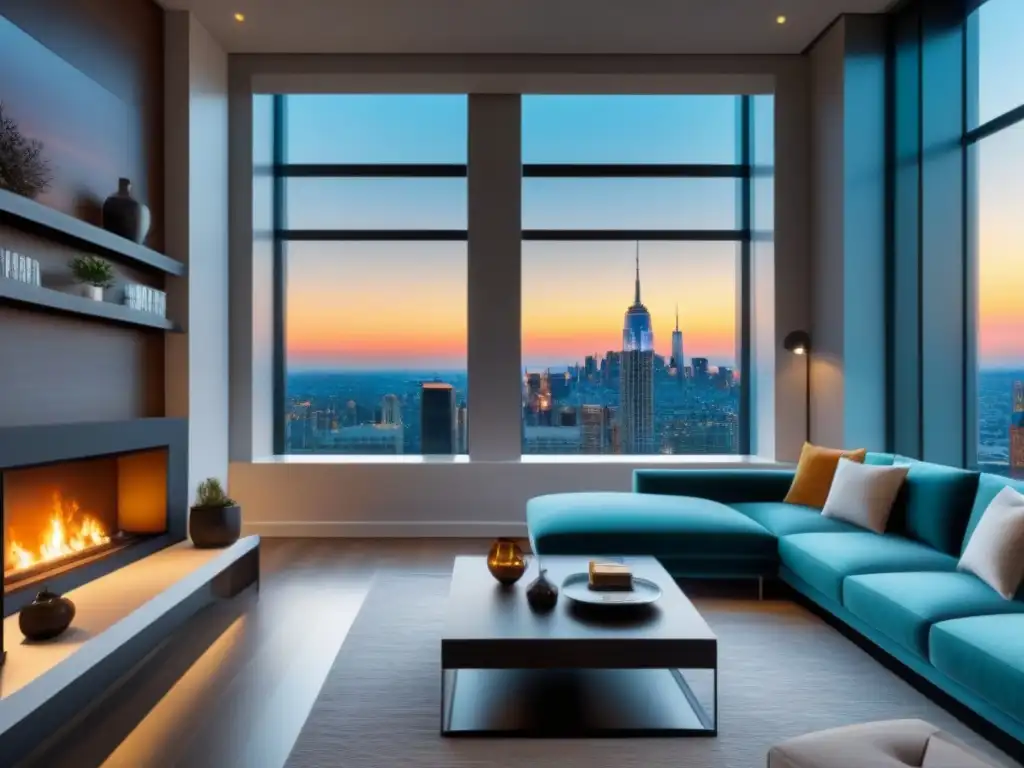 Exclusivo penthouse moderno con vista panorámica de la ciudad Un penthouse moderno y lujoso con vista a la ciudad