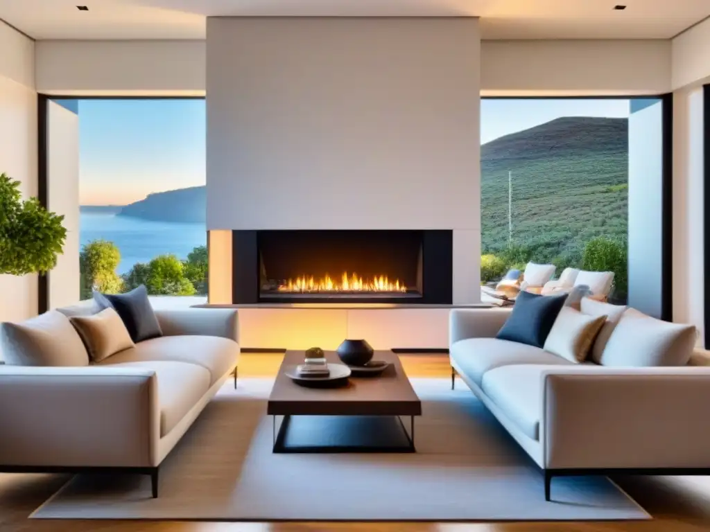 Salón moderno con chimenea renovada: plazos financiamiento renovaciones inmobiliarias Plazos financiamiento renovaciones inmobiliarias: Sala moderna con chimenea renovada, muebles contemporáneos y decoración elegante