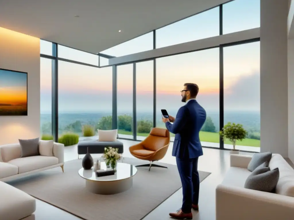 Valoración precisa de vivienda de lujo: experto en acción Profesional tasador valora lujosa casa moderna con precisión para financiamiento inmobiliario: tasaciones bajas
