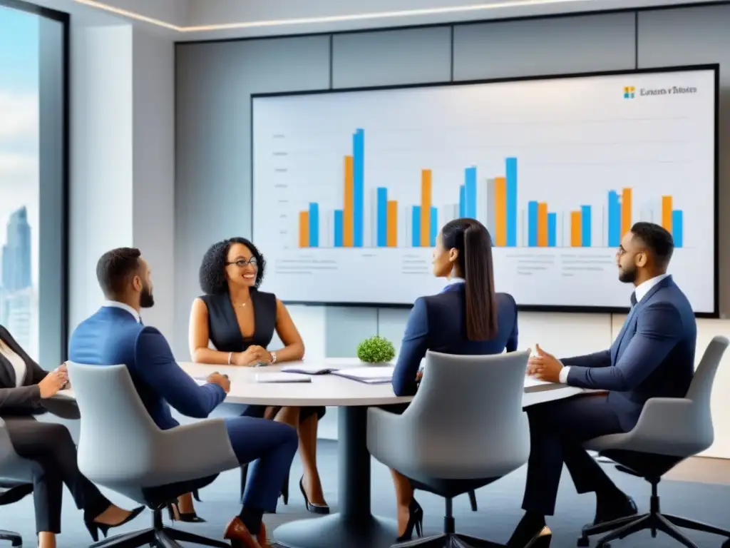 Reunión estratégica de profesionales en gestión inmobiliaria Profesionales en animada reunión sobre certificación Gestión Propiedades Inmobiliarias