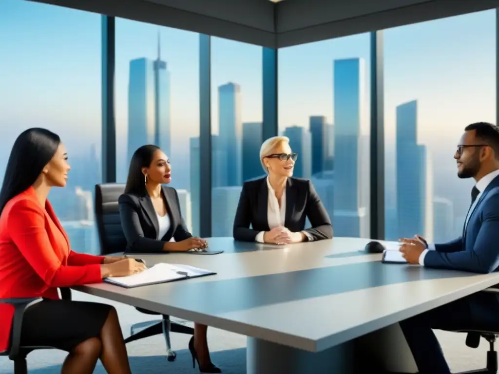 Profesionales debaten actualizaciones de ley inmobiliaria Profesionales diversificados discuten actualizaciones legislación bienes raíces en sala moderna con vista urbana