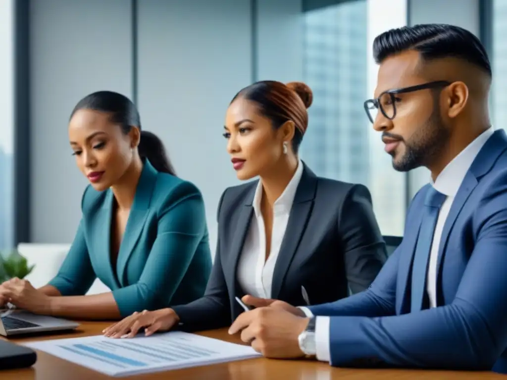 Profesionales diversificados analizando documentos financieros para optimizar beneficios fiscales invertir inmobiliario