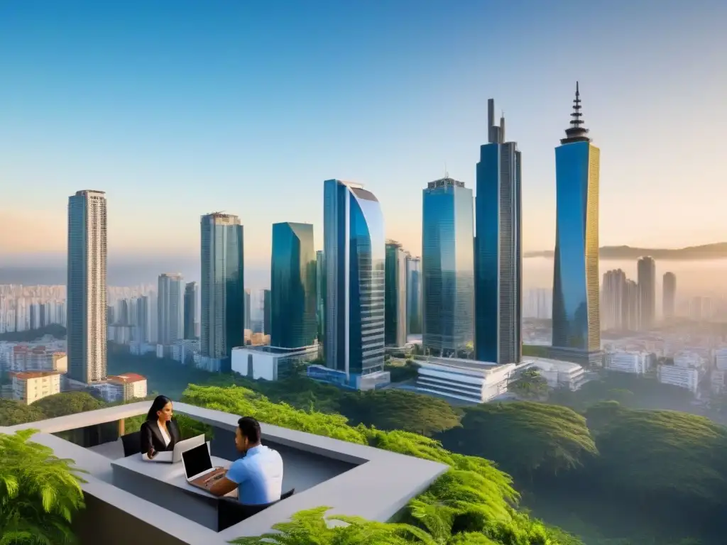 Vibrante ciudad latinoamericana: progreso y colaboración en bienes raíces Profesionales debaten sobre Financiamiento inmobiliario para extranjeros en una ciudad latinoamericana vibrante