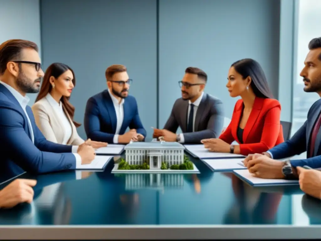 Profesionales inmobiliarios analizan Ley de Crédito Inmobiliario Profesionales inmobiliarios debaten claves Ley Crédito Inmobiliario en sala moderna y tecnológica