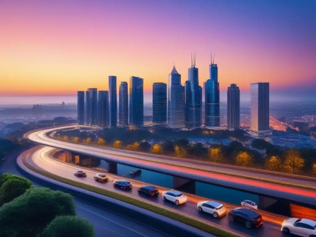Profesionales en la ciudad moderna al atardecer Profesionales legales y de bienes raíces analizan impacto cambios legales en demanda inmobiliaria en ciudad moderna al atardecer
