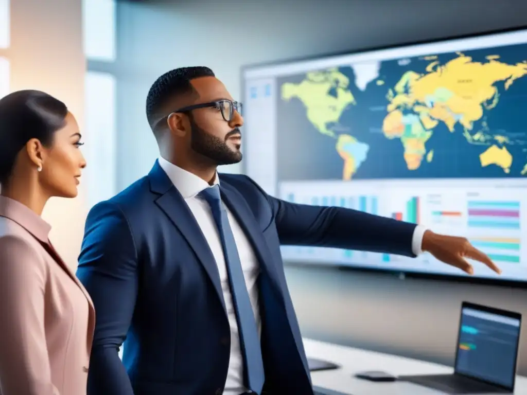 Equipo diverso en moderna oficina con sistema de aprobación automatizado de alta tecnología Profesionales colaborando en moderna oficina con sistema de automatización en aprobación de préstamos