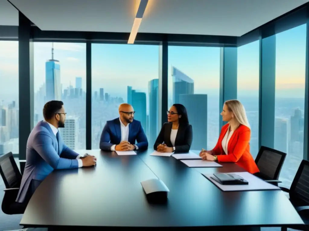Inversores inmobiliarios: Estrategias para mercados emergentes Profesionales de negocios discuten estrategias en mercado inmobiliario emergente