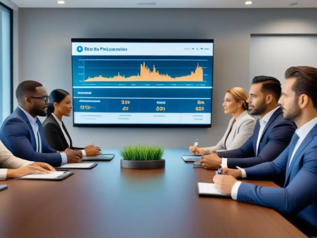 Profesionales en reunión estratégica sobre gestión inmobiliaria Profesionales en reunión estratégica sobre gestión deuda inmobiliaria propietarios