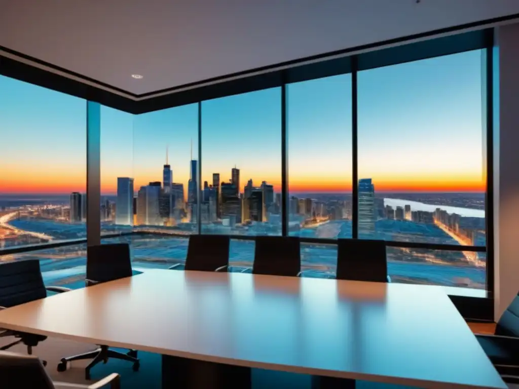 Oficina de Seguros Moderna: Profesionales en Acción Profesionales de seguros propiedad 2023 en oficina moderna con vista panorámica de la ciudad, colaborando en soluciones estratégicas