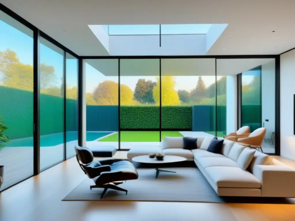 Propiedad inmobiliaria de diseño moderno con vistas al jardín Propiedad inmobiliaria moderna con transparencia y elegancia en diseño, destacando evaluaciones honestas propiedades inmobiliarias