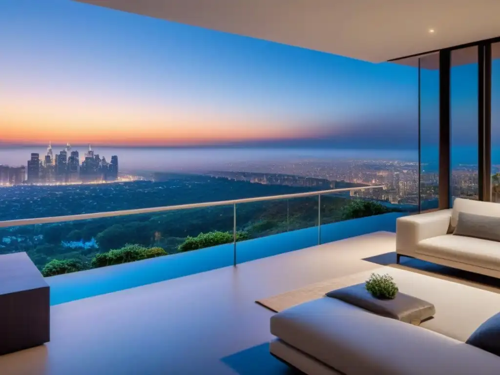 Diseño arquitectónico de lujo en propiedad moderna Propiedad de lujo con diseño arquitectónico moderno, terraza panorámica y mobiliario contemporáneo