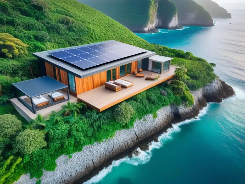 Propiedad vacacional ecofriendly en armonía con la naturaleza Propiedad vacacional ecoamigable rentable rodeada de vegetación exuberante y vista al mar
