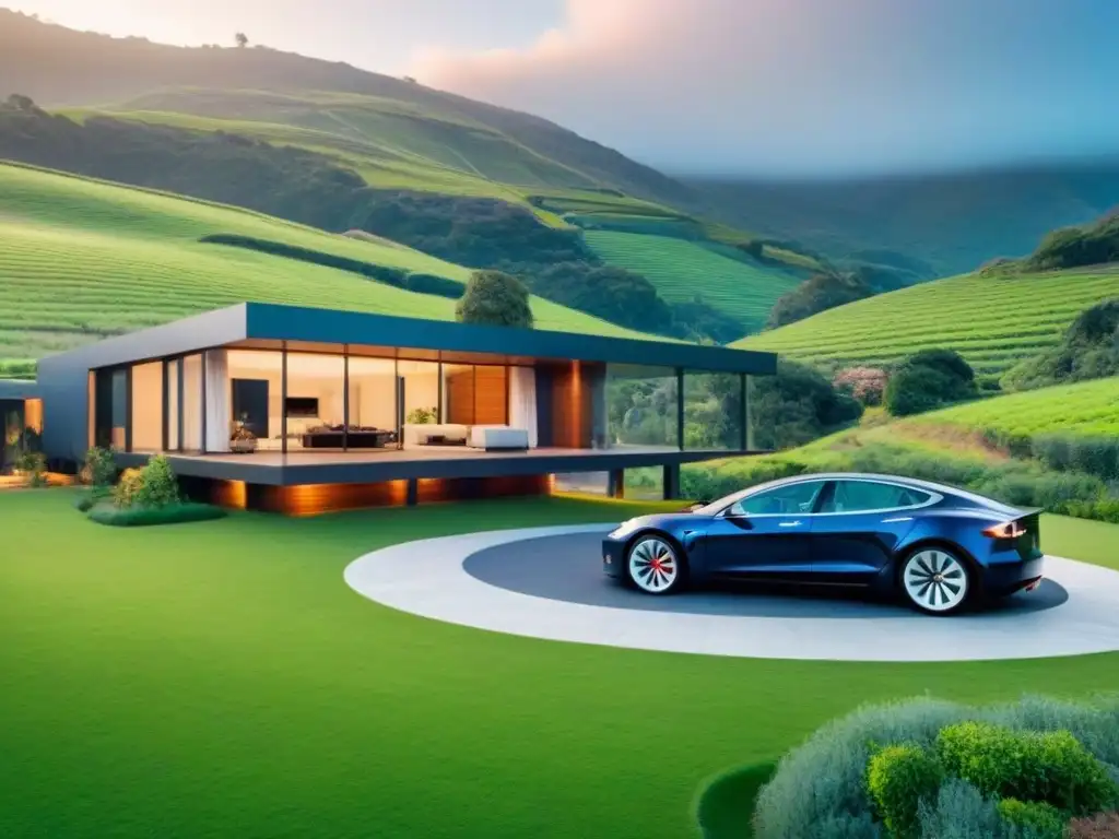 Residencia eco de lujo: integración perfecta con la naturaleza Invierte en propiedades de lujo sostenibles: Mansión ecoamigable con paneles solares, jardín en el techo y diseño moderno integrado con la naturaleza