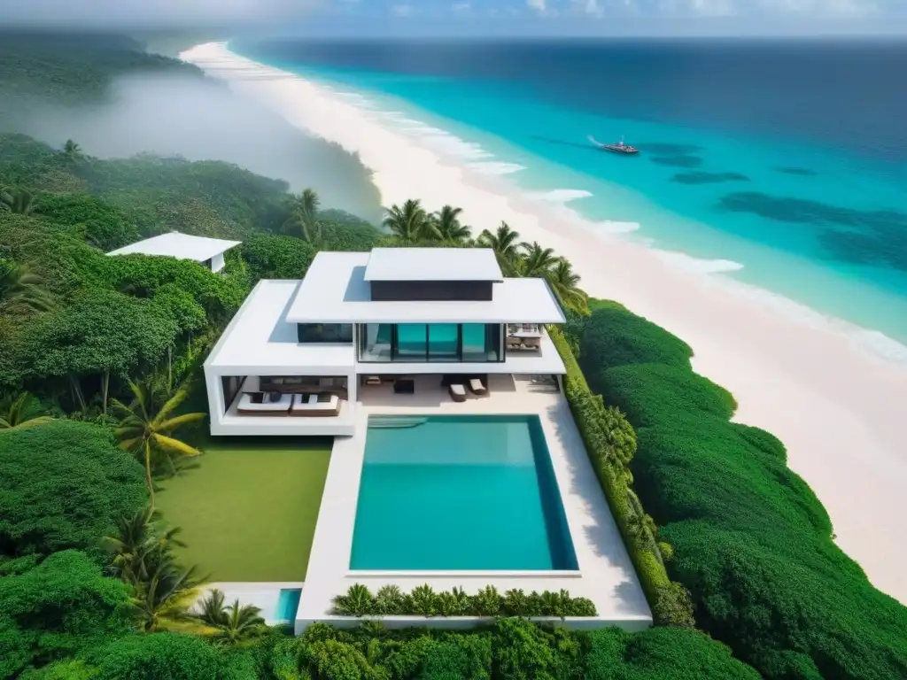 Propiedad vacacional de lujo en playa paradisíaca Inversión en propiedades vacacionales exitosa: lujosa propiedad vacacional con diseño moderno y piscina infinita privada frente al mar