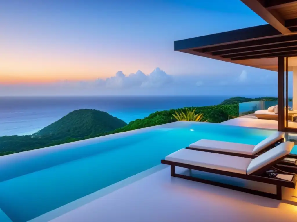 Propiedad vacacional exclusiva con infinity pool y vistas al mar Inversión propiedades vacacionales en redes sociales: Exclusiva propiedad de lujo con piscina infinita y vistas al mar al atardecer