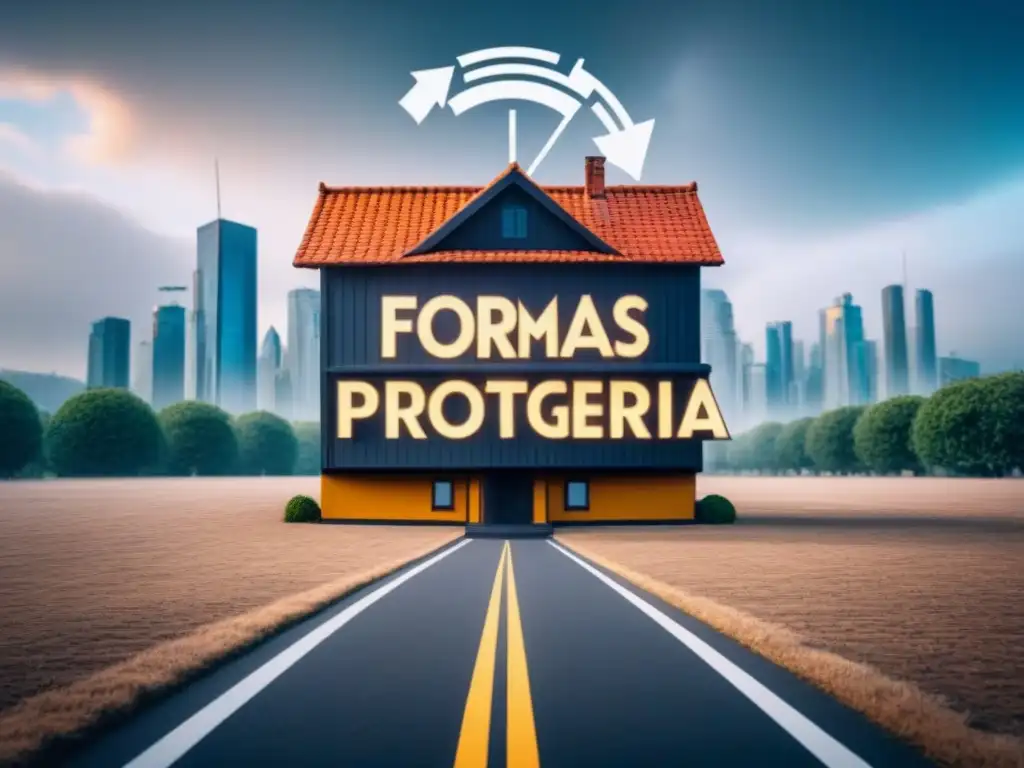Protege tu deuda inmobiliaria de la inflación con estas estrategias Infografía moderna: casa protegida de la inflación con 'Formas de proteger tu deuda inmobiliaria'
