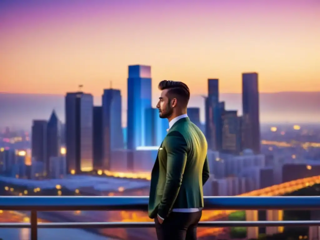 Inversión inmobiliaria: rascacielos moderno en ciudad vibrante al anochecer Rascacielos moderno en ciudad vibrante al anochecer, simbolizando el atractivo del crowdfunding inmobiliario ventajas desventajas