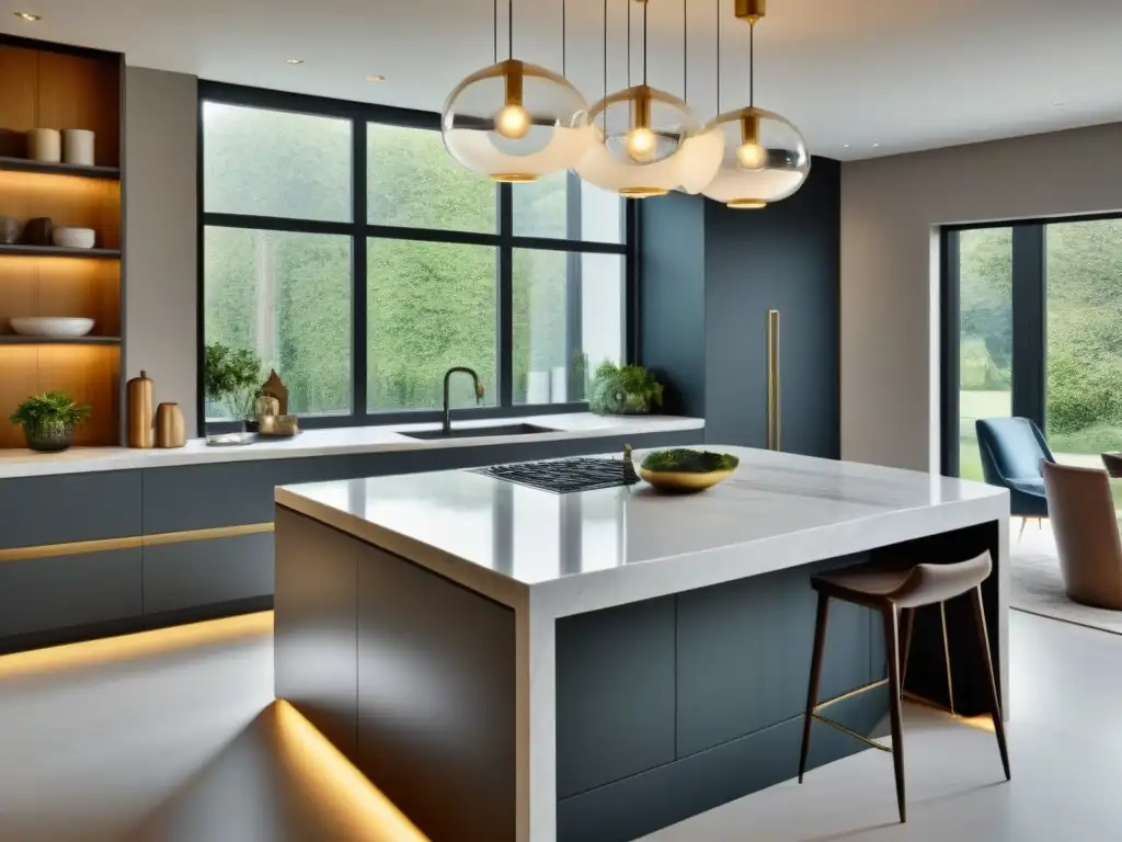 Renovación de cocina de lujo: mármol, luz natural y diseño contemporáneo Una renovación de cocina moderna con mármol y luz natural