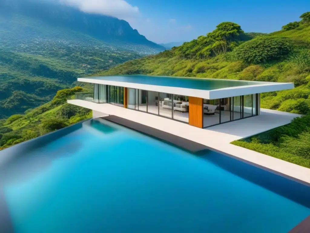 Segunda vivienda de lujo: arquitectura moderna en armonía con la naturaleza Residencia de lujo en entorno natural con piscina infinita y vistas a la montaña