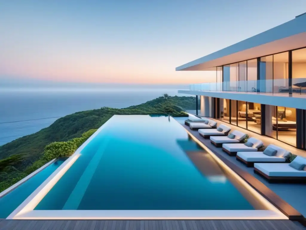 Residencia de lujo en acantilado con vistas panorámicas al mar Residencia de lujo moderna en acantilado con vista al mar, piscina infinita y helipuerto, ideal para SEO para inmobiliarias de lujo