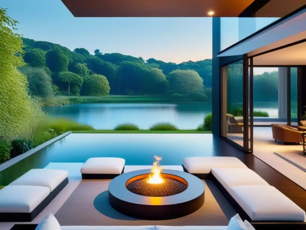 Mansión moderna de lujo: vista al lago y jardín exuberante Residencia de lujo moderna con vista al lago, rodeada de naturaleza exuberante