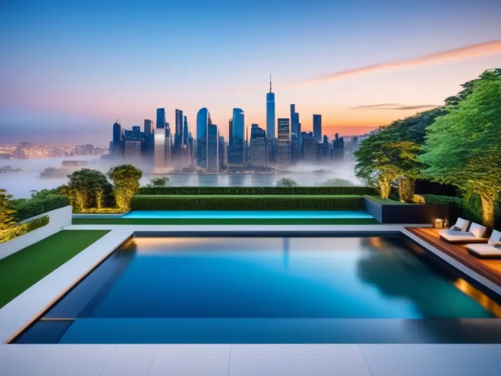 Residencia de lujo: refinanciamiento para una vida opulenta Residencia de lujo con piscina y vista a la ciudad, ventajas refinanciar inmueble lujo