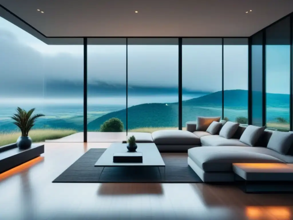 Residencia inteligente de lujo con tecnología de vanguardia Residencia de lujo con tecnología avanzada y vistas panorámicas