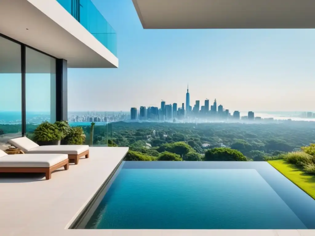 Mansión de lujo con vistas a la ciudad Residencia de lujo con vista a la ciudad, piscina infinita y jardín exuberante