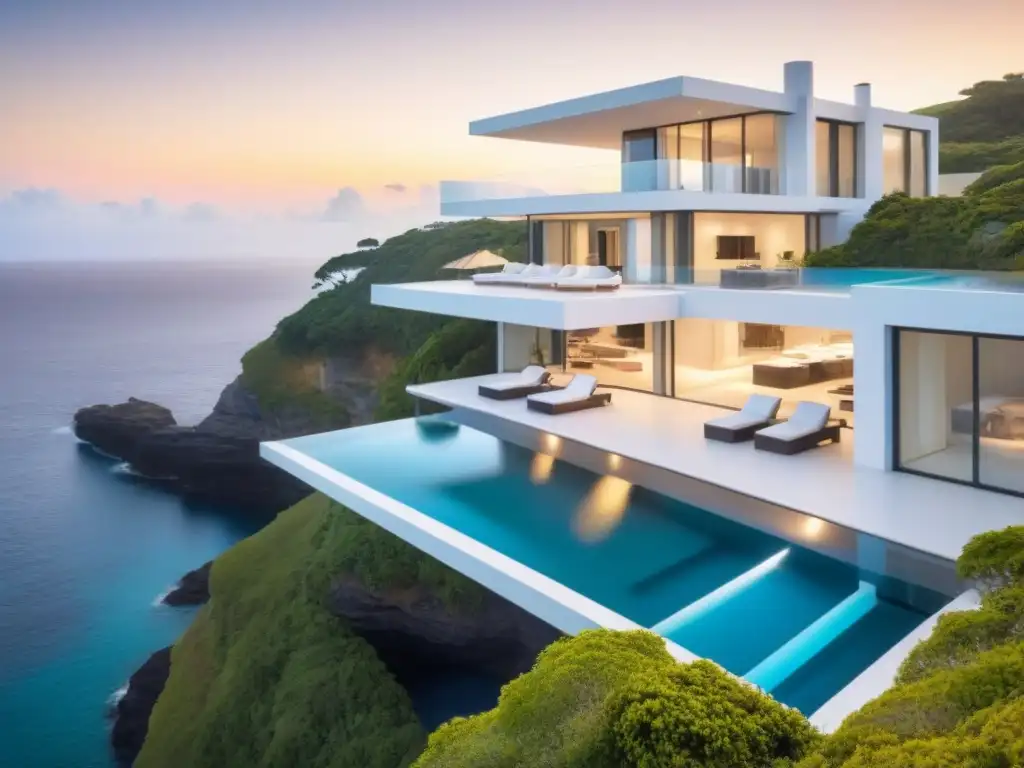 Mansión de lujo en acantilado con vista al mar: diseño moderno y elegante Residencia de lujo con vista al mar y piscina infinita, ideal para inversores en financiamiento inmobiliario