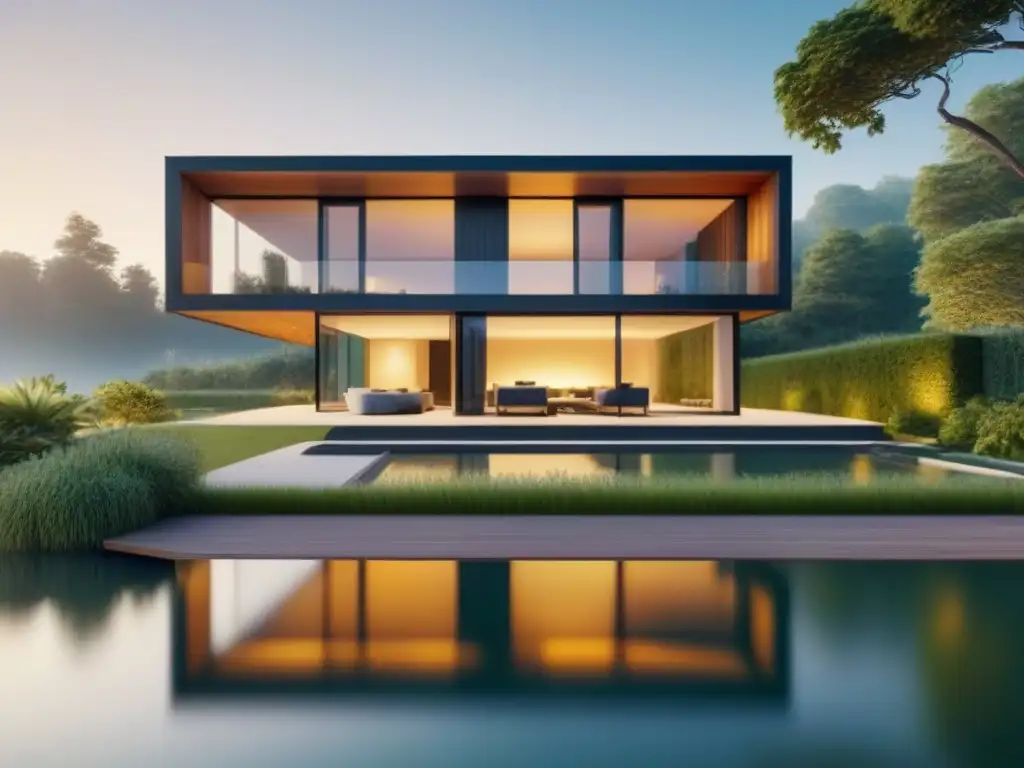 Moderna casa junto al lago: arquitectura contemporánea en un entorno sereno Residencia moderna con vista al lago rodeada de naturaleza exuberante, ideal para Ventajas hipotecas tasa fija