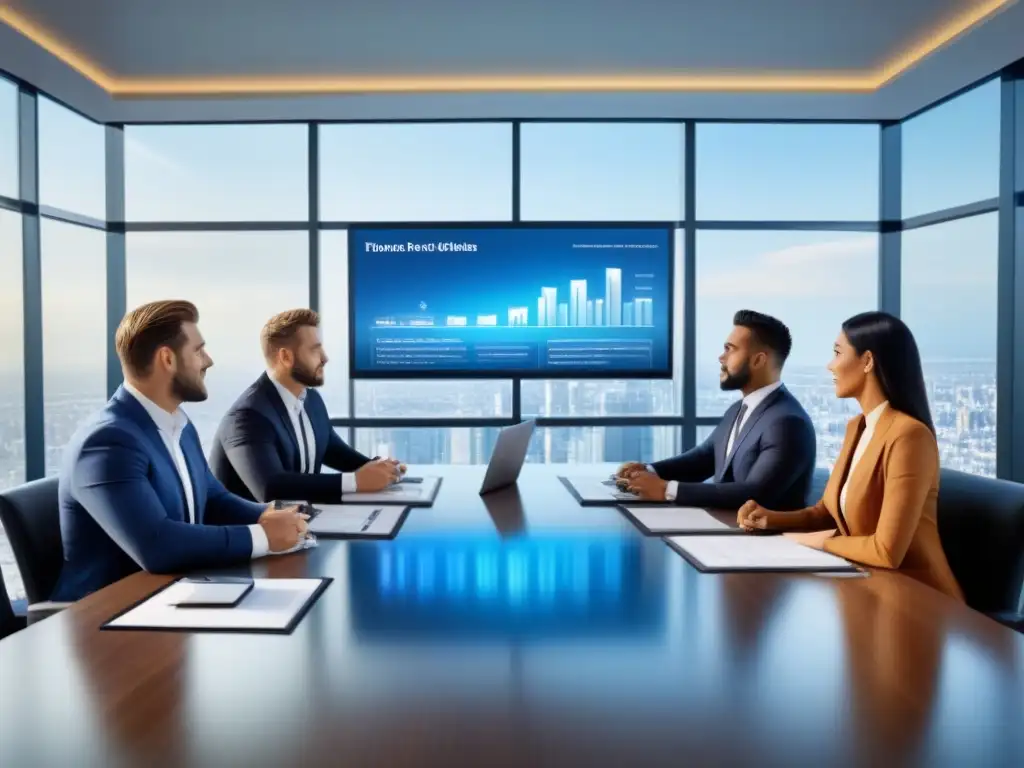 Inversores profesionales en reunión de sindicación inmobiliaria Reunión de inversionistas en sindicación inmobiliaria para maximizar retornos