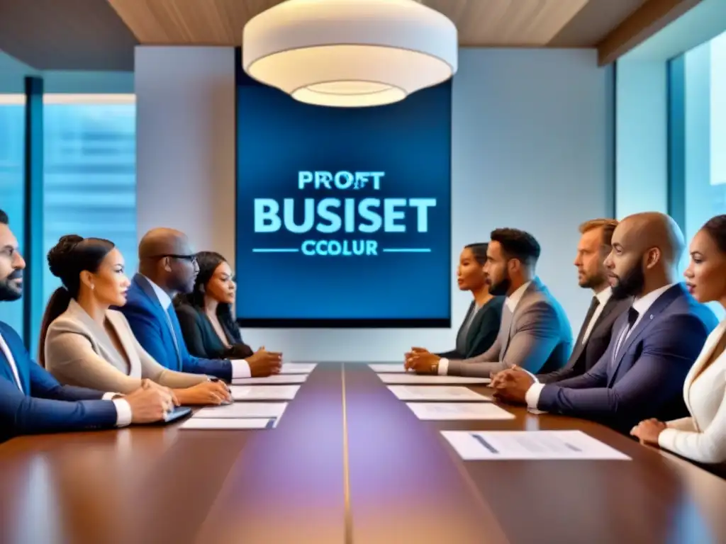 Inversión inmobiliaria: diversidad y colaboración en la mesa de negocios Una reunión de profesionales diversos discutiendo estrategias de inversión inmobiliaria exitosas en un ambiente sofisticado y dinámico