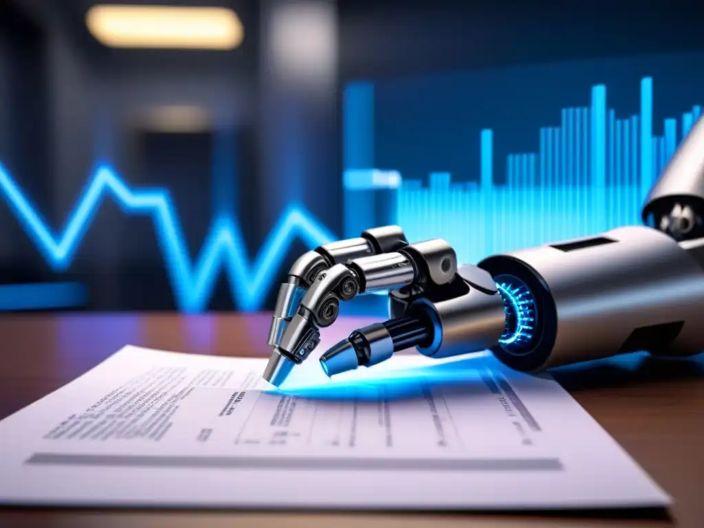 Robot evaluando préstamos inmobiliarios sin errores manualmente