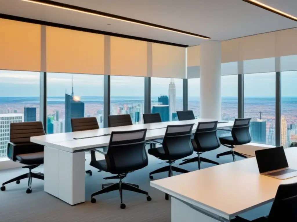 Aula moderna de lujo para curso de finanzas inmobiliarias avanzadas Sala de clase moderna para Curso avanzado financiamiento inmobiliario, con diseño elegante y profesional