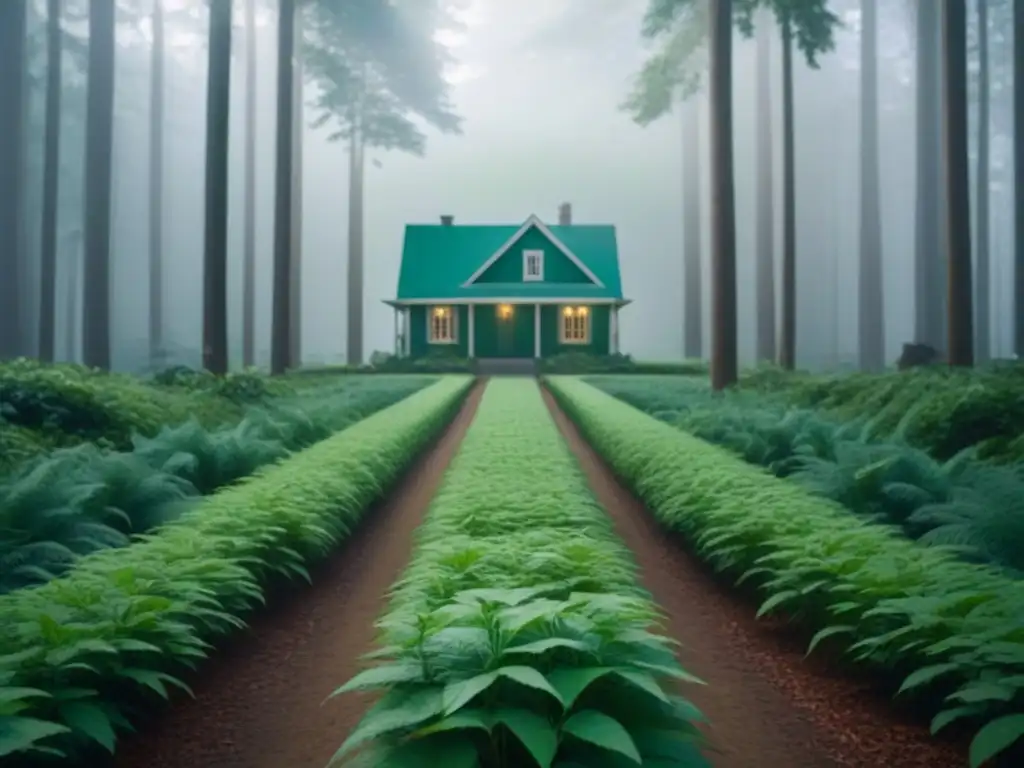 Decisión financiera: Intereses vs Dos senderos divergentes en un bosque verde, representando la elección entre préstamos interés solo y tradicionales