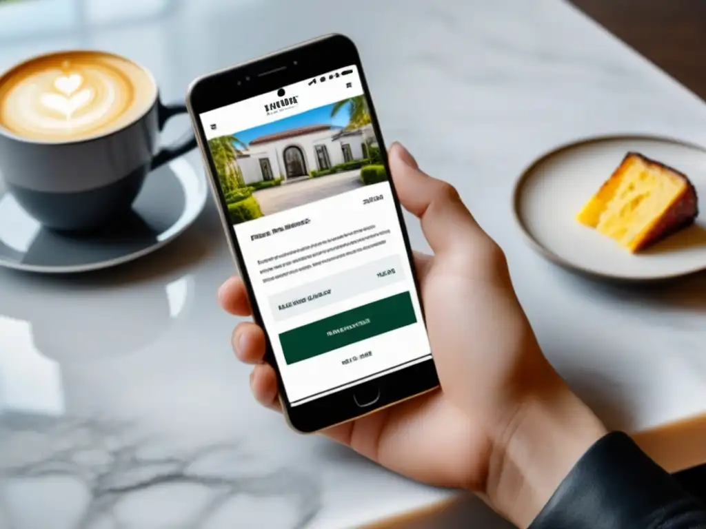 Plantilla de email de lujo para inmobiliaria: elegancia y sofisticación Teléfono móvil de lujo con plantilla de email elegante para estrategias email marketing inmobiliarias de lujo