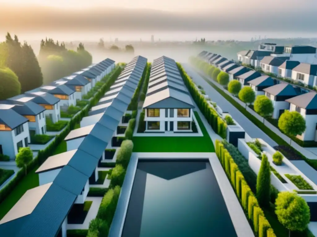 Vecindario moderno: Arquitectura contemporánea en comunidad Un vecindario moderno de casas adosadas con diseño contemporáneo y paisaje natural, ideal para tu segunda propiedad inmobiliaria